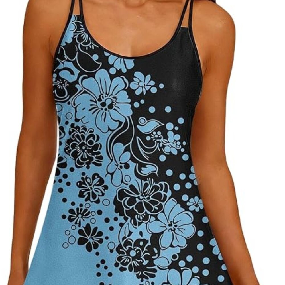 Two Piece Tankini Swimsuit Tummy Control Swim Suit